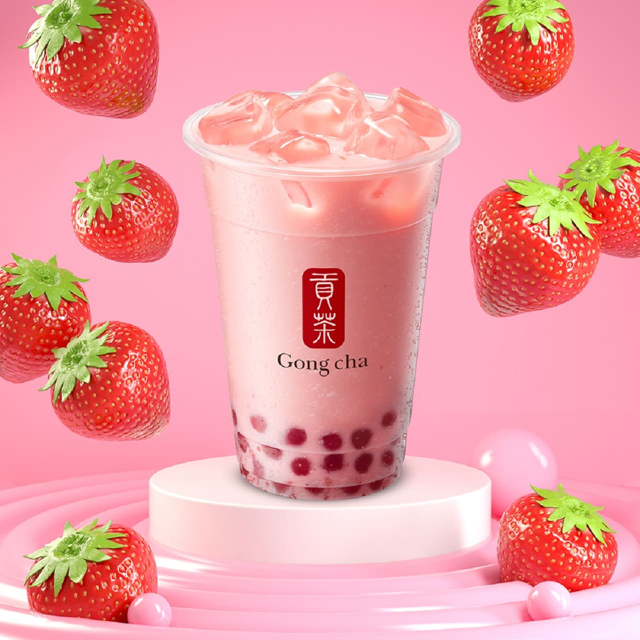 Gong Cha pinta sus bebidas de rosa