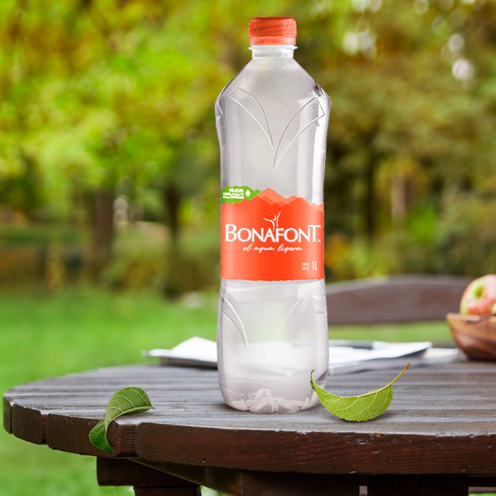 Envase de Bonafont fabricado con material 100% reciclado