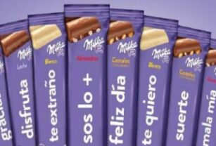 Chocolates Milka con mensaje digitalizado