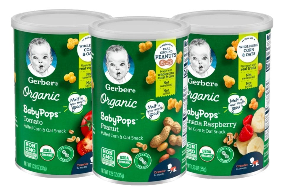 Snack orgánico bebe GERBER alimentación infantil en