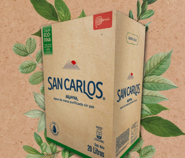 La nueva caja 100 % reciclable Bag in Box está hecha de cartón reciclado y trae menos tinta para reducir el impacto ambiental.