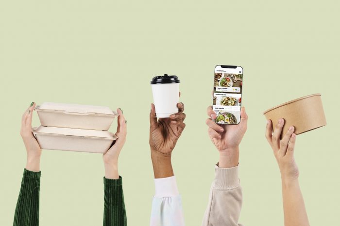 Eco-friendly food packaging delivery concept