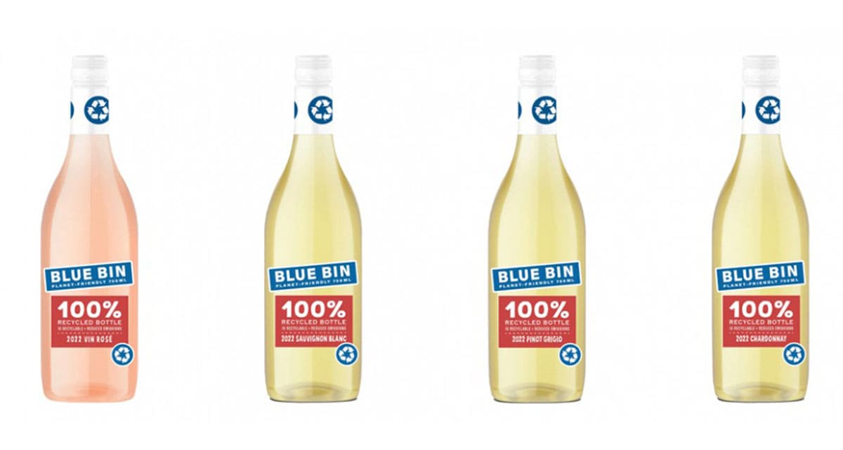 Primera botella de vino premium 100% de PET reciclable