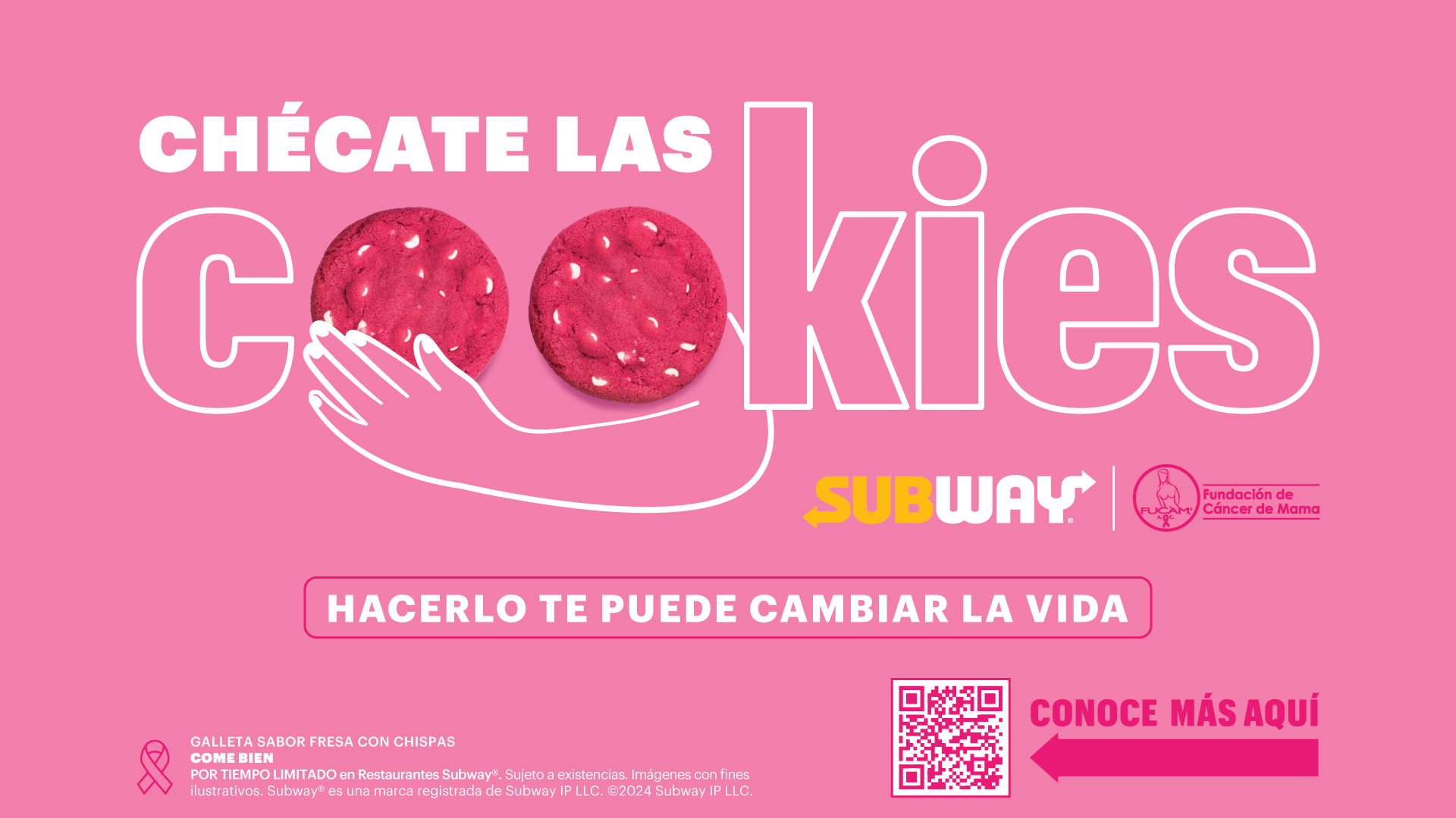 “Chécate las Cookies”, la campaña que lanza Subway en apoyo a lucha contra el cáncer de mama